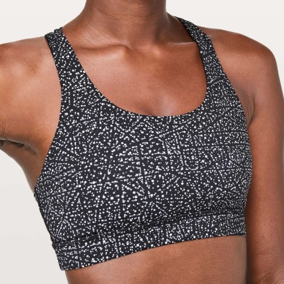 Lululemon Time To Sweat Bra Night View White Black Size 4 - Picture 2 of 4